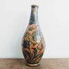 Antique Middle Eastern Pottery Stoneware Stork Heron Decorated Glazed Pot Jar Vase Storage Display Showcase circa 1900's