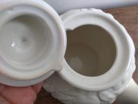 Alternative view of Vintage English Tea Pot Teapot White Fruit Grapes Blackberry Strawberry Apple Ceramic Ornament Serving Display c1970-80's