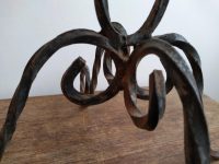 Alternative view of Vintage French Black Rusty Metal Floor Standing Small Garden Plant Pot Stand Pedestal Holder Display Storage circa 1980-90s