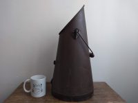 Alternative view of Vintage French Heavy Iron Coal Shuttle bucket fireplace open fire log stove place charcoal pellets circa 1950-60's