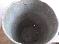 Alternative view of Vintage French Heavy Galvanised SNCF Railway Iron Coal Shuttle bucket fireplace fire open fireplace charcoal circa 1950-60's