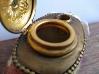 Alternative view of Antique French Elephant Faience Porcelain Inkwell Hand Painted Aladin Signed Writers Gift Decor Ornament DAMAGED c1900's