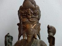 Alternative view of Vintage Indian Cast Brass Hindu Ganesha Elephant God Ornament Icon Idol Decorative Alter Shrine Display Design c1950-60's