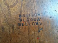 Alternative view of Vintage English Large Industrial Commercial Wooden Leather Bellows Fireplace Fire Burner Stove Tool Prop Display c1900-20's