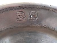 Alternative view of Antique German Heavy Pewter Plate Tray Charger Platter Serving Copy of antique plate dated 1798 display circa 1960-1970's