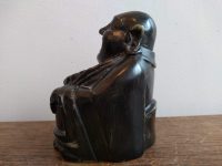 Alternative view of Vintage Chinese Carved Stone Laughing Man Idol Money Luck Lucky Buddha Statue Art Carving Sculpture Ornament c1970-1980's