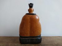 Alternative view of Vintage Polynesian South Pacific Buddha Sitting Figurine Statue Primitive Art Carving Wooden Wood Ornament Decorative c1980's