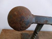 Alternative view of Antique English Large Rusty Ornate Cast Iron Metal Heavy Doorway Entryway Hallway Foot Rest Foot Scraper Gate Handle c1900's