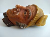 Alternative view of Vintage English Bossons Old Man In Nightcap Hat Wall Hanging Plaster Bust Head Ornament Statue Display circa 1970-80's
