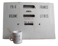 Vintage French Petrol Pump Read Out Plate Cover Tank Meter Scale measure Equipment Automobilia Gauge Display circa 1970-80's