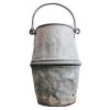 Vintage French Heavy Galvanised SNCF Railway Iron Coal Shuttle bucket fireplace fire open fireplace charcoal circa 1950-60's