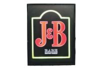 Vintage English J&B Rare Scotch Whisky Lit Lighted Internal Shop Sign Promotional Display Decoration Office Studio c1990's