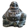 Vintage Chinese Carved Stone Laughing Man Idol Money Luck Lucky Buddha Statue Art Carving Sculpture Ornament c1970-1980's