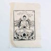 Vintage Nepalese Lokta Himalaya Buddhist Buddhism Buddha Traditional Temple Print On Handmade Paper Picture Art c1960-70's