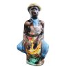 Vintage Italian Drioli Drum Playing Man Smoking Liquor Ceramic Decanter Bottle Pitcher Flask Drinks Ornament c1960-70's