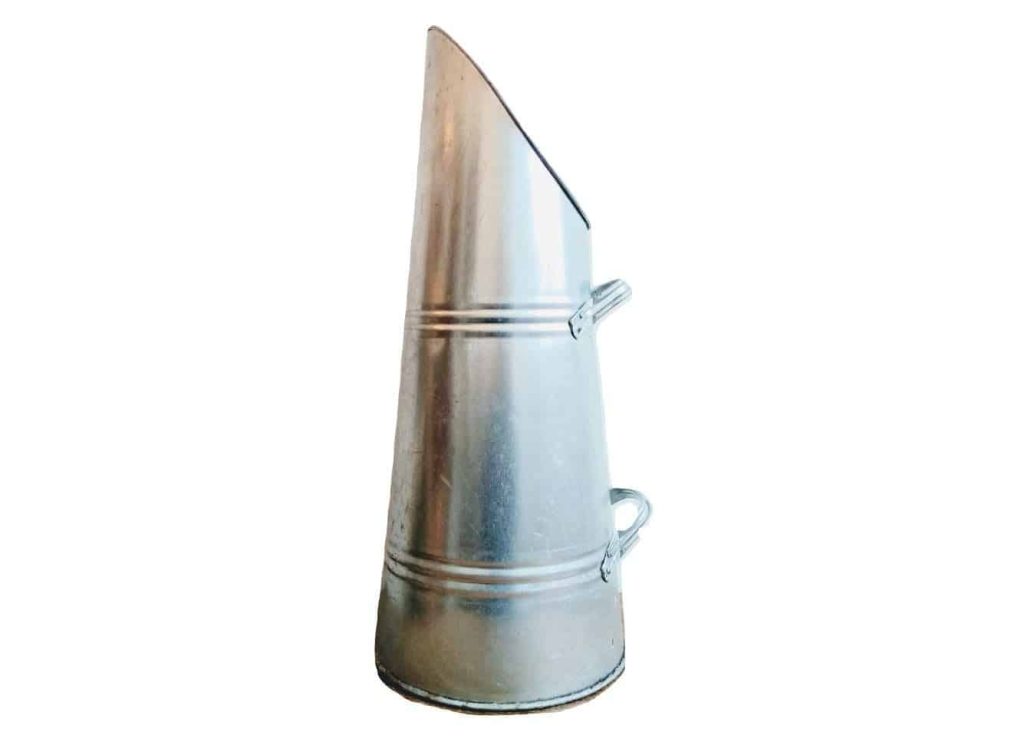 Vintage English Heavy Galvanised Iron Coal Shuttle bucket fireplace fire log open fireplace charcoal pellets circa 1980-90's