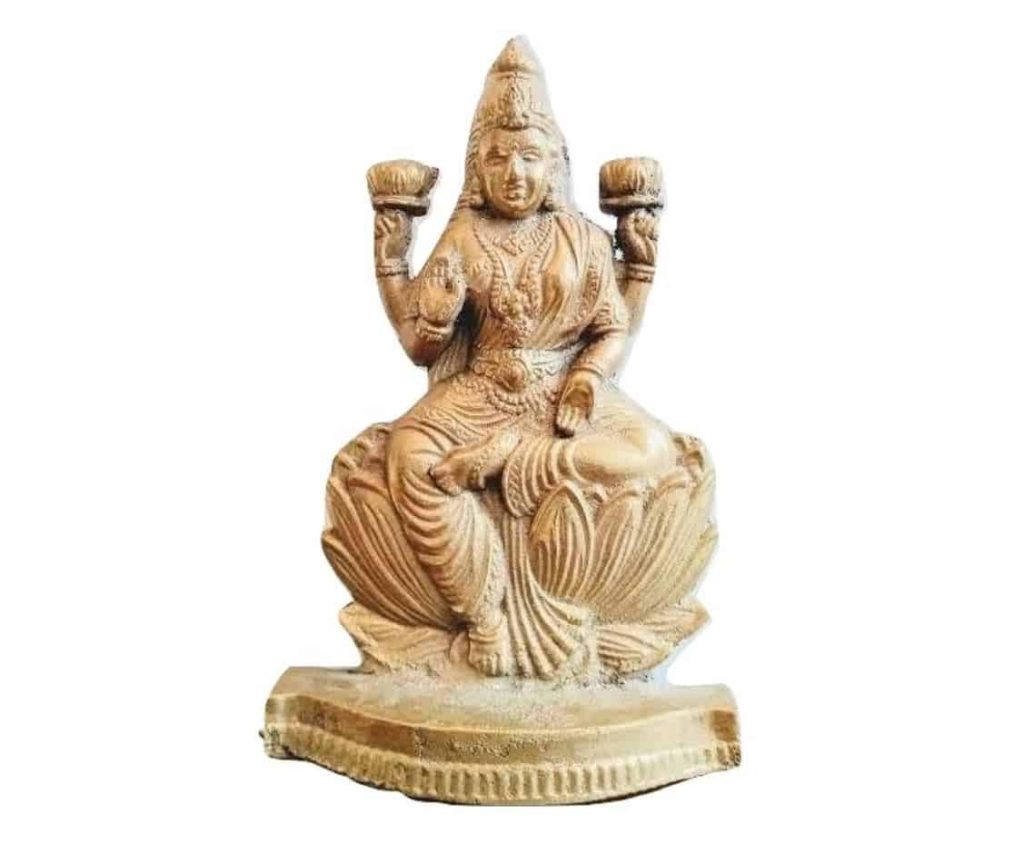 Vintage Indian Cast Brass Hindu Goddess Siddhidatri God Ornament Icon Idol Decorative Alter Shrine Display Design c1960-70’s