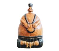 Vintage Polynesian South Pacific Buddha Sitting Figurine Statue Primitive Art Carving Wooden Wood Ornament Decorative c1980's