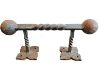 Antique English Large Rusty Ornate Cast Iron Metal Heavy Doorway Entryway Hallway Foot Rest Foot Scraper Gate Handle c1900’s Antique English Large Rusty Ornate Cast Iron Metal Heavy Doorway Entryway Hallway Foot Rest Foot Scraper Gate Handle c1900's