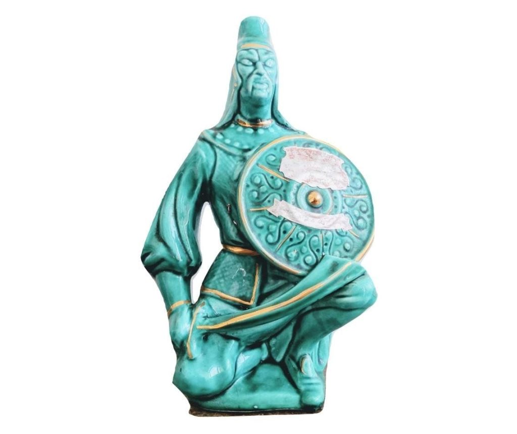 Vintage Italian Drioli Genghis Khan Liquor Ceramic Decanter Bottle Pitcher Flask Drinks Bar Ornament Collector c1960-70’s