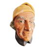 Vintage English Bossons Old Man In Nightcap Hat Wall Hanging Plaster Bust Head Ornament Statue Display circa 1970-80's