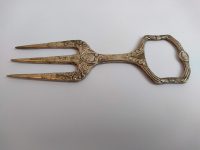 Alternative view of Vintage English Silver Plate Ornate Hallmarked Small Handled Fork Three Prong Flatware Silverware Cutlery circa 1920-30's