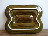 Alternative view of Vintage Portugese Ceramic Green Asparagus And Dip Decorative Serving Bowl Dish Platter Plate Display c1960-70's