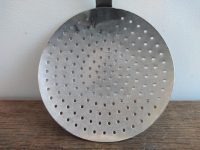 Alternative view of Vintage French Heavy Large Stainless Steel Commercial Kitchen Sieve Serving Ladle Kitchen Tool Hanging Metal circa 1980-90's