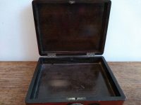 Alternative view of Vintage Japanese Wood Wooden Enamel Painted Flower Reeds Jewelry Jewellery Catch All Storage Box circa 1950-60's