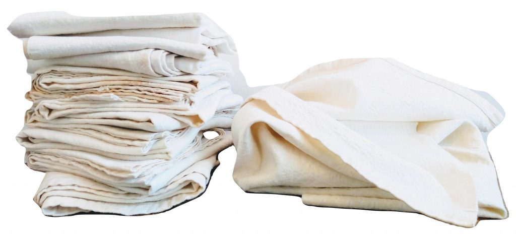 Vintage French White Cotton Linen Blend Tea Towel Tea-Towel Drying Up Dish Cloth Kitchen Serving Soft France c1950-60’s 2