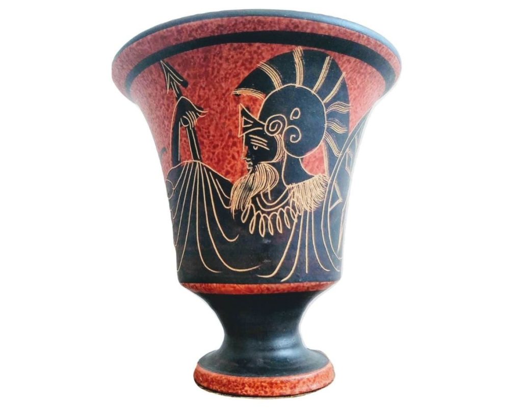 Vintage Greek Pottery Cup Mug Tankard Vase Pot Ornament Display Copy Of Piece Made in 430BC circa 1980-90’s
