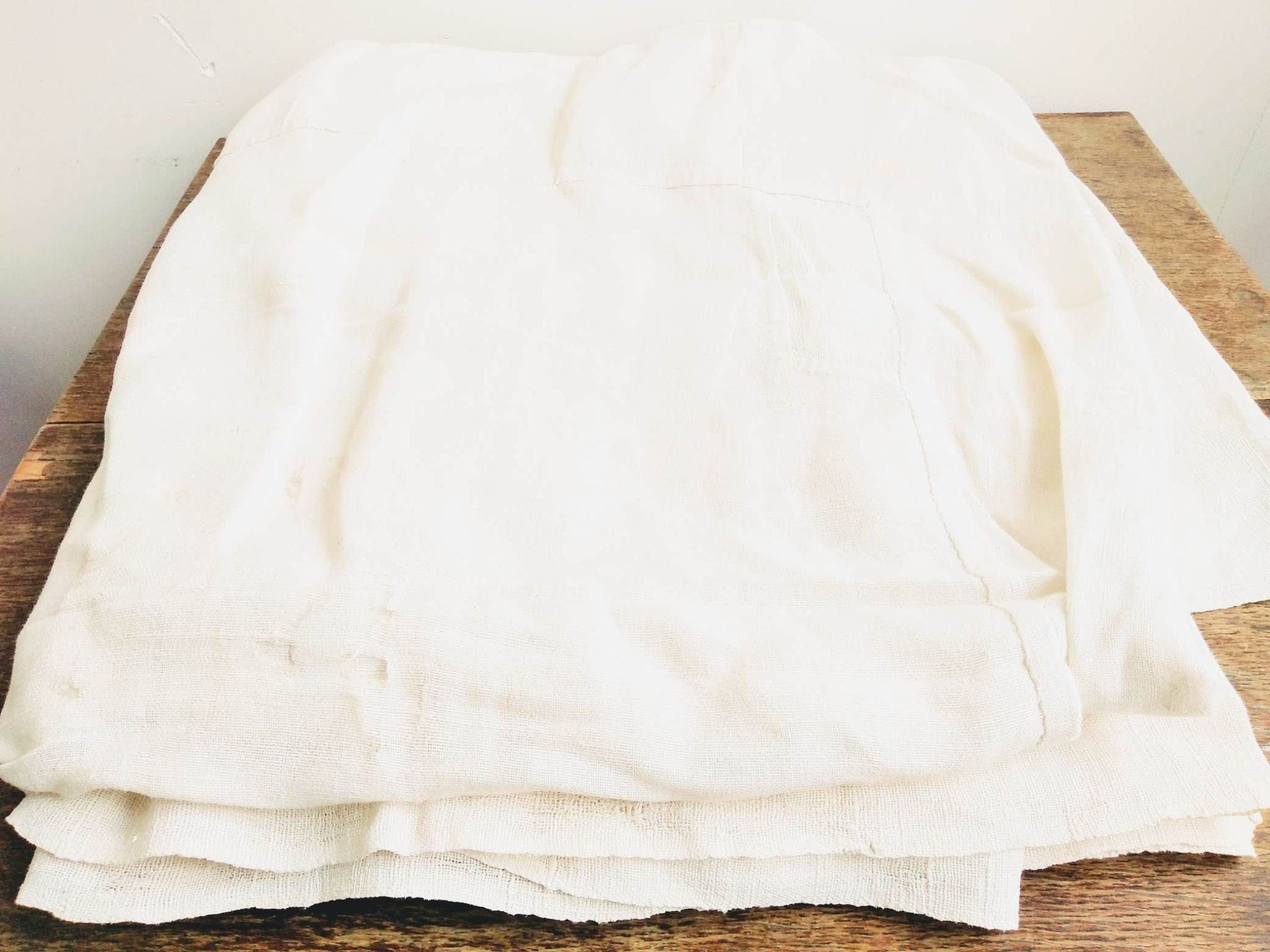 Antique French White Patchwork Linen Sheet XL Farmersheet Natural Eco Home c1910’s Antique French White Patchwork Linen Sheet XL Farmersheet Natural Eco Home c1910's