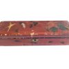 Vintage Japanese Wood Wooden Enamel Painted Flower Bird Jewelry Jewellery Catch All Storage Box circa 1950-60's