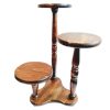Vintage French Wooden Dark Wood Side Table Plinth Plant Pot Stand Kitchen Flower Stand Display Three Tier circa 1960-70's