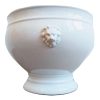 Vintage French Normandy Ceramic White Large Terrine Onion Soup Bowl Lion Decor pot dish plate serving dining c1970-80's