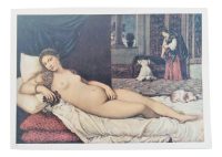 Vintage Italian Grand Master Le Titien Print Reproduction Venus D'Urbino (1538) Florence Uffizi c1955