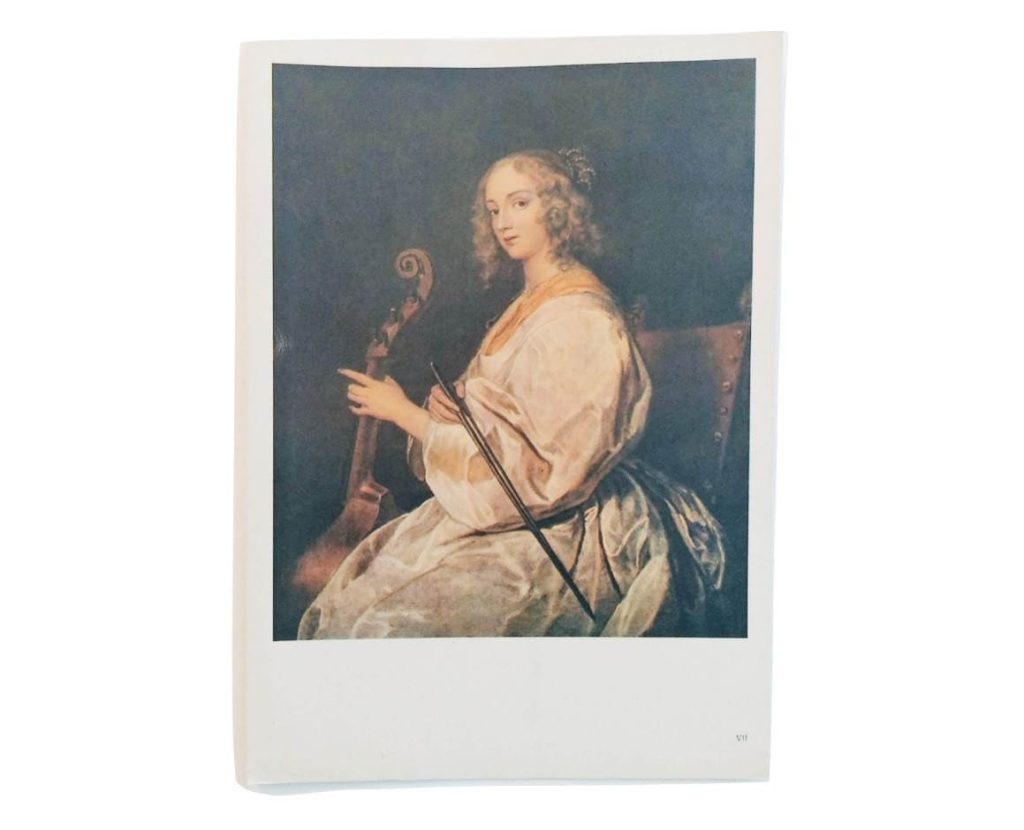 Vintage Italian Grand Master Van Dyck Print Reproduction Repos La Joueuse De Violoncelle Munich Ancien Pinacotheque c1951