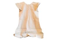 Antique French Button Front Linen Hemp Night Shirt Smock Plain Nightshirt Biaude Medium Ladies circa 1900