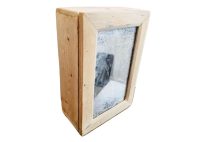 Vintage English Wooden Wall Mounted Or Standing Plain Wood Bathroom Mirror Cabinet shelf storage box cupboard circa 1960-70's