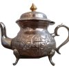 Vintage Moroccan Metal Small Decorated Handled Kettle Tea Teapot Pot Brewing circa 1960-70's
