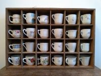 Alternative view of Antique & Vintage French Ceramic China Coffee Espresso Small Cup Cups Collection Wall Hanging Display Ornament c1900-1960's