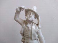Alternative view of Antique French White Porcelain Dancing Spinning Twisting Bearded Man Figurine Ornament Gold Decor With Damage circa 1960-70's