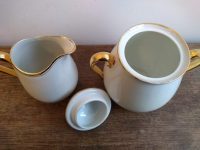 Alternative view of Vintage French Limoges Porcelain White Gold Sugar And Pot Creamer Set Pot Pourer Jug Container Decor Storage c1950-60's