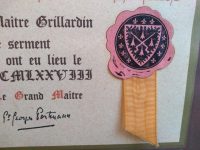 Alternative view of Vintage French Framed Certificate Confederation Of Meat & Pattiseries Grill Master Display Wall Decor Picture Shop Sign 1978