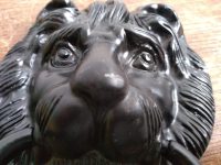 Alternative view of Vintage English Black Iron Lion Head Front Door Knocker Knock New Old Stock Decorative Decor circa 1980-90's
