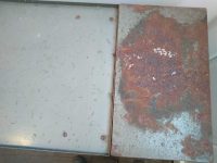 Alternative view of Vintage French Metal Heavy Portable Typewriter Industrial Portable Wheels Extending Side Table Stand Display Prop c1950-60's