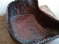 Alternative view of Vintage French Large Roughly Hewn Carved Wood Wooden Serving Fruit Large Bowl Dish Plate Table Centrepiece Decor c1980's