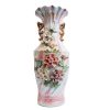 Vintage Chinese Large Pink White 3D Flower Vase Ceramic Decorated Pot Vase Decor Centrepiece Display Asian c1970-80's