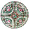 Vintage French Chinese Rose Medallion Ceramic Aqua Green Serving Fruit Large Plate Bowl Dish Table Wall Decor c1940-1950's