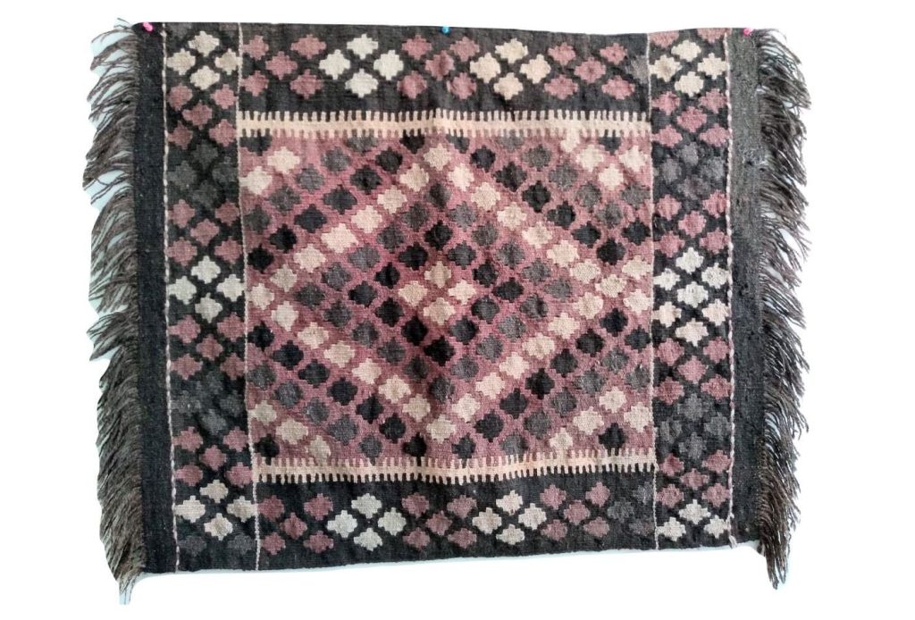 Vintage Middle Eastern Bedouin Natural Hand Dyed Woven Spun Tribal Ethinc Sheep Rug Carpet Cover Throw circa 1960-1970’s